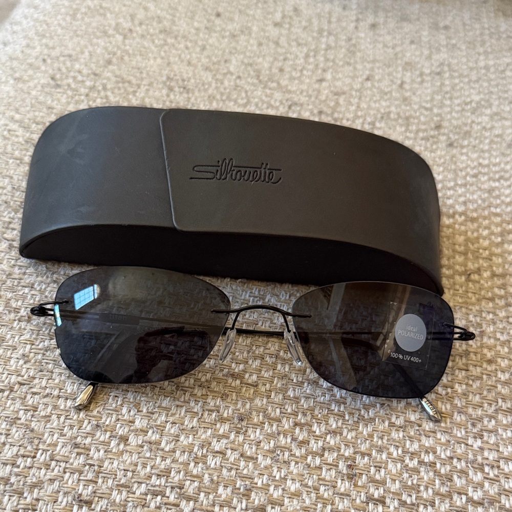 Silhouette 8096 Dark-Tinted Sunglasses with Black Case